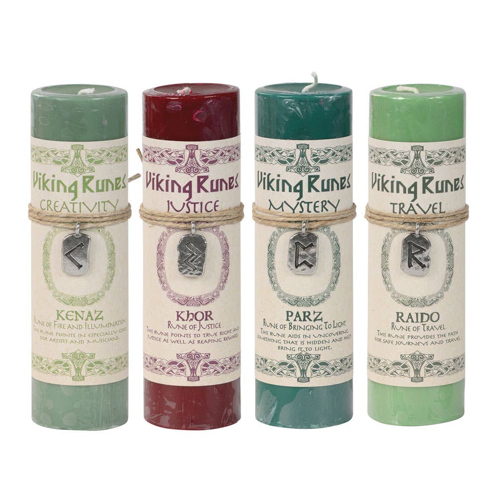 Benjamin International - Wholesale Pillar Candle - Viking Rune Pewter Pendant Candle3