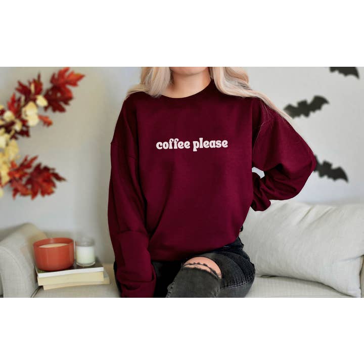 Coffee Please Crewneck Sweatshirt for wholesale by Painted Lavender