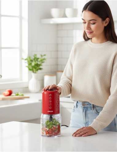 Haeger - Wholesale Kitchen Appliance - HAEGER Chop Master Chopper - 500ml, 2 Speeds, 500W, Red1