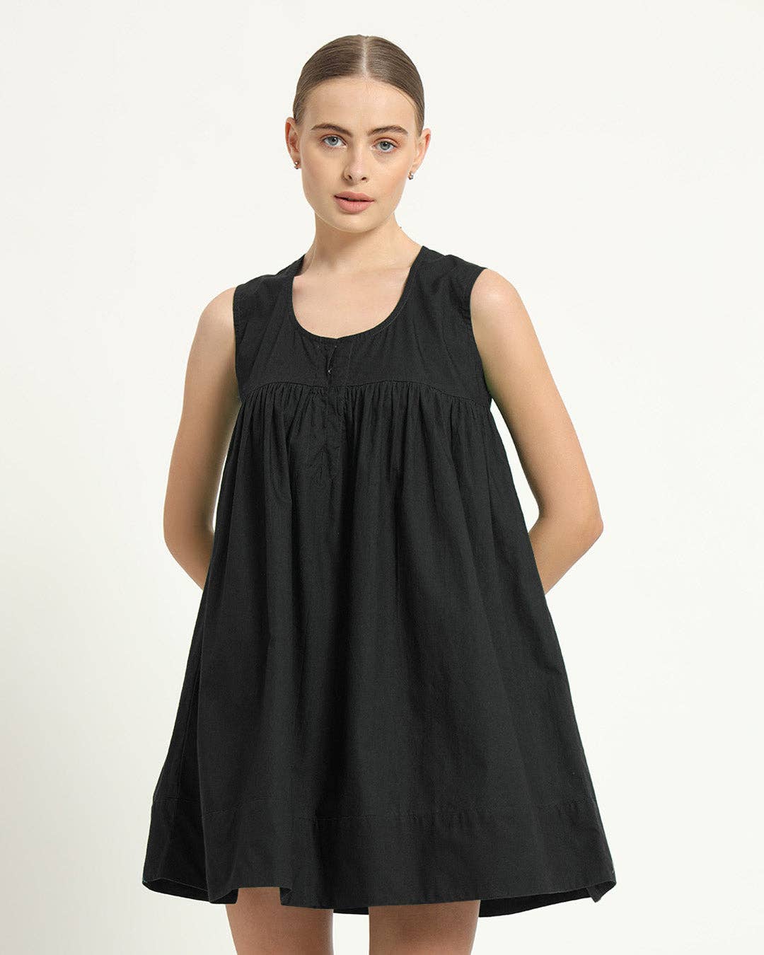 Thevasa - Wholesale Dress - Women's - The Jois Noir Cotton Dress3