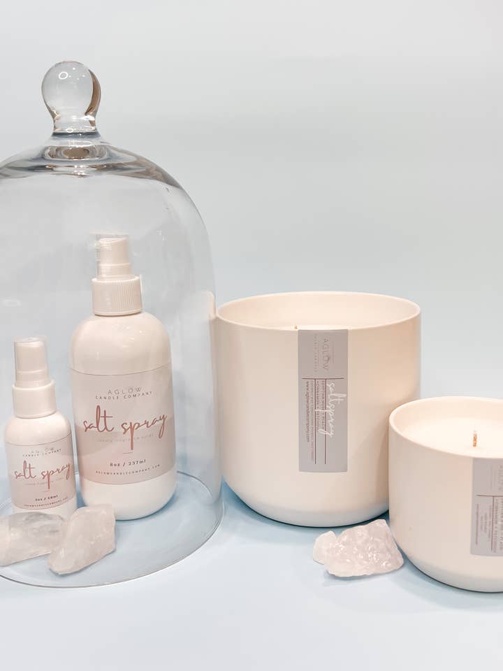 SALT SPRAY -
Egyptian Musk + Peach + Cinnamon + Pachouli for wholesale by Aglow Candle Company