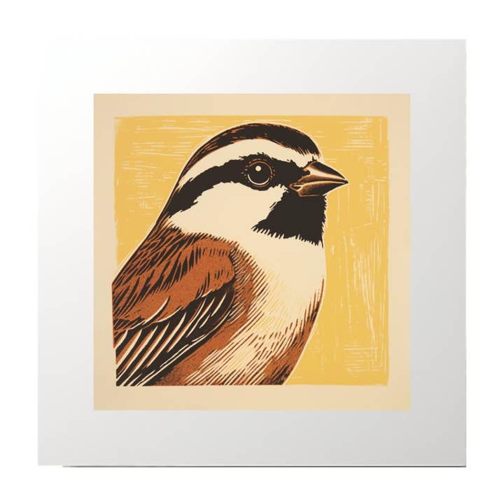 Stampa artistica Monoprint Sparrow per la vendita all'ingrosso da parte di Artificial Ink