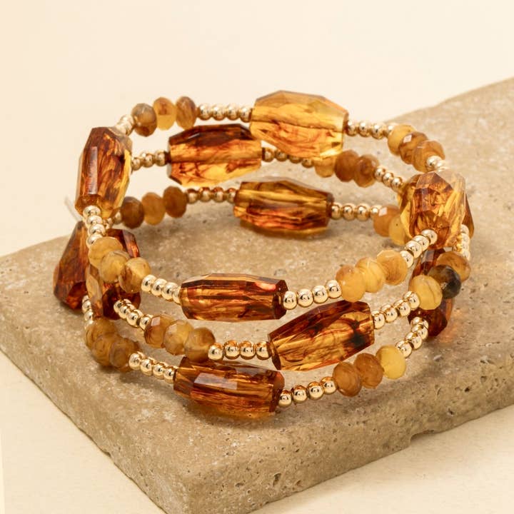 Set van armbanden met marmerhars en mini metalen kralen voor wholesale door Anarchy Street