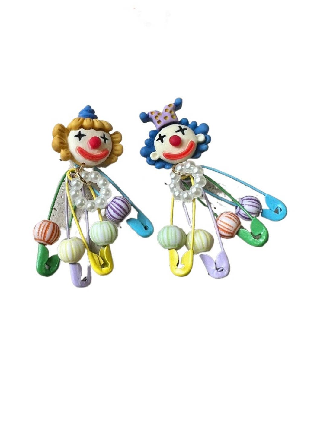 Multicolor Earwish - Colorful Circus Clown Earrings for wholesale on Faire0