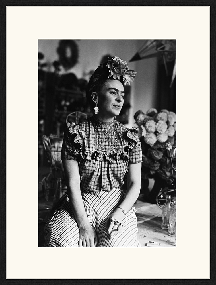 Black Thoughtful - Frida Kahlo. Wall art print with frame. for wholesale on Faire12