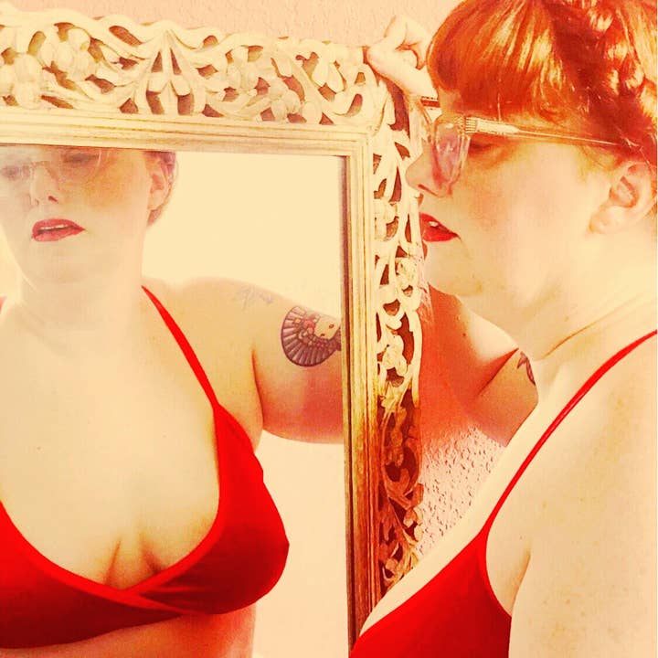 Hey Mavens! - Wholesale Bralette - Women's - Red Velvet Bralette // comfy sexy top, wrap bra, lingerie <3