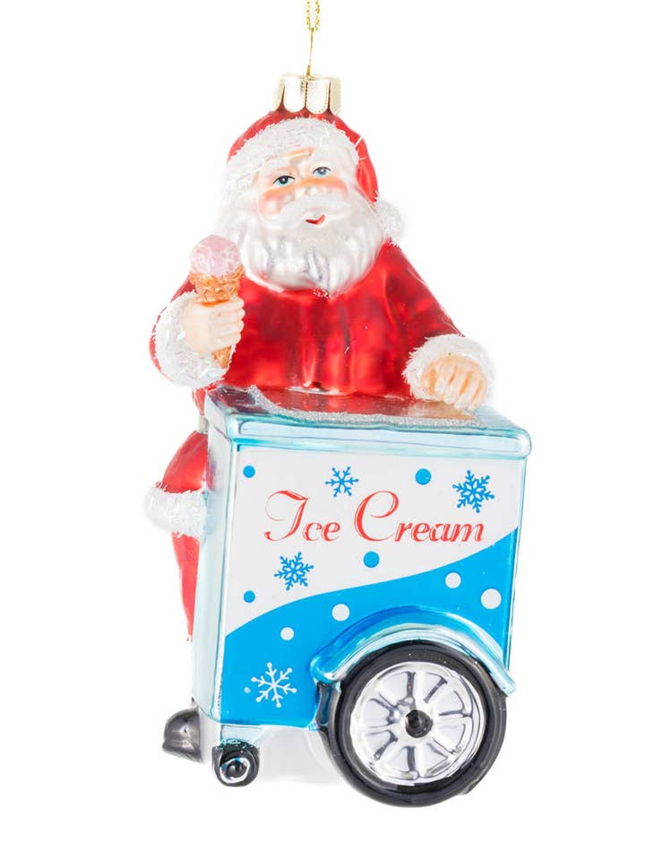 NY-Röd Glassvagns-Tomteprydnad för wholesale av Starlight Collection