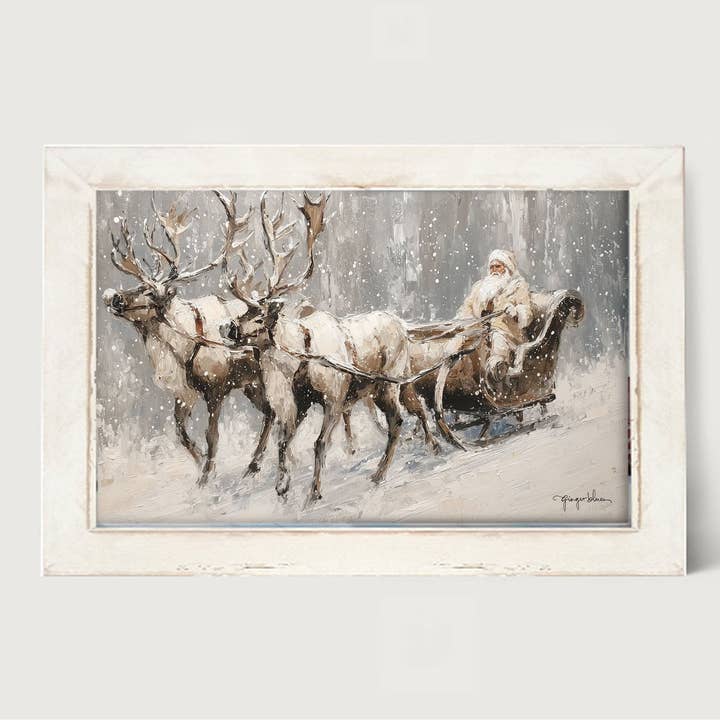 ginger blue - Wholesale Art Print - Sleigh Ride in Forest - Horizontal Frame6
