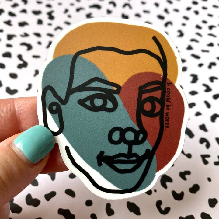 It Could Be Worse Abstract Face Outline Vinyl Sticker for wholesale by Michaela Shailene LLC