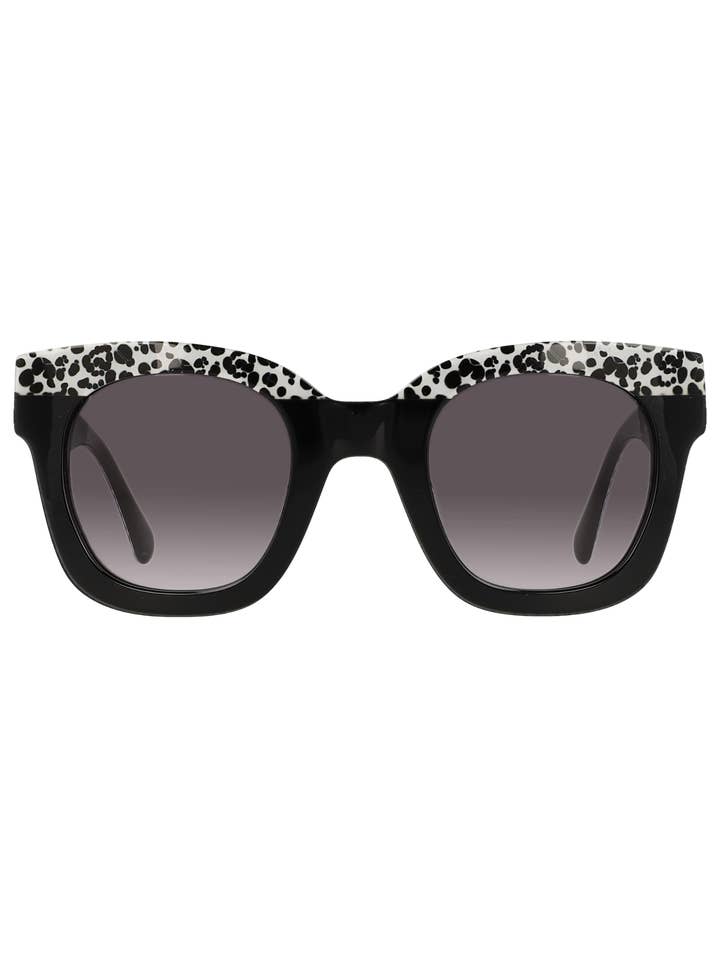 Black square-trend glasses with polka dot pattern for wholesale by Dolores Promesas