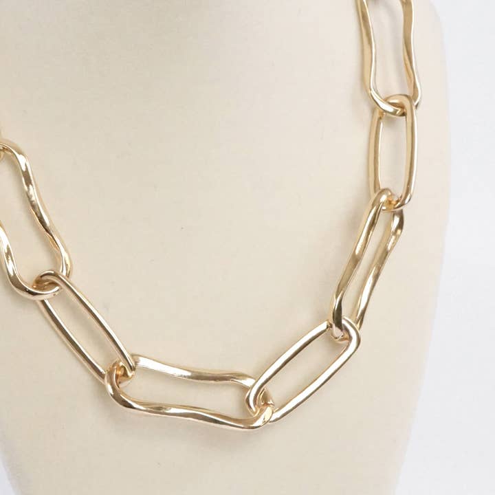 PennyLine inc - Wholesale Link & Chain Necklace - Chunky Chain Necklace Big Long Golden Links2