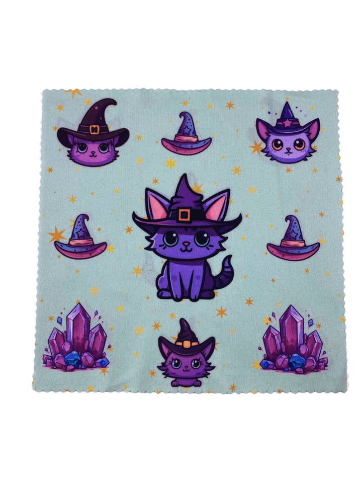 Chiffon en microfibre Witchy Kitty pour la vente par Ginga Textile Designs L.L.C