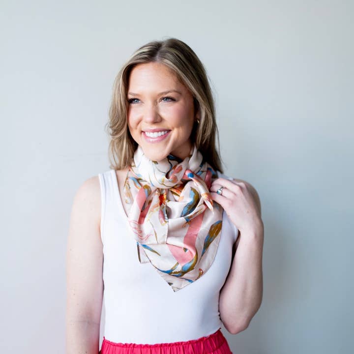 Dallis Foshee Art & Design, LLC - Wholesale Scarf - Women's - Blush Botanical Scarf3