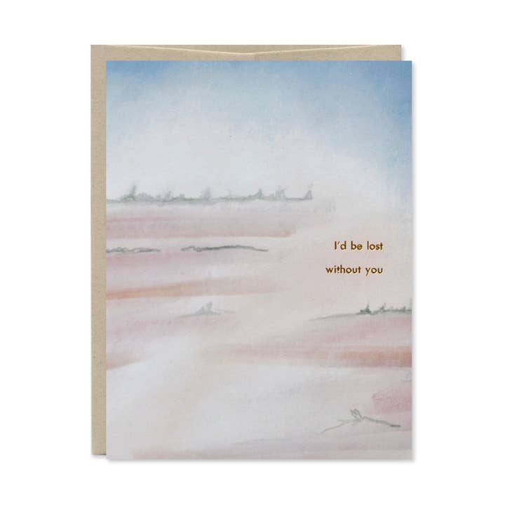 Biglietto d'amore in pellicola dorata «I'd Be Lost Without You» per la vendita all'ingrosso da parte di Row House 14