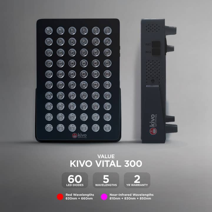 Kivo Vital 300: Portable Small Red Light Therapy Panel + Integrated Stand for wholesale by Kivo Red Light Therapy