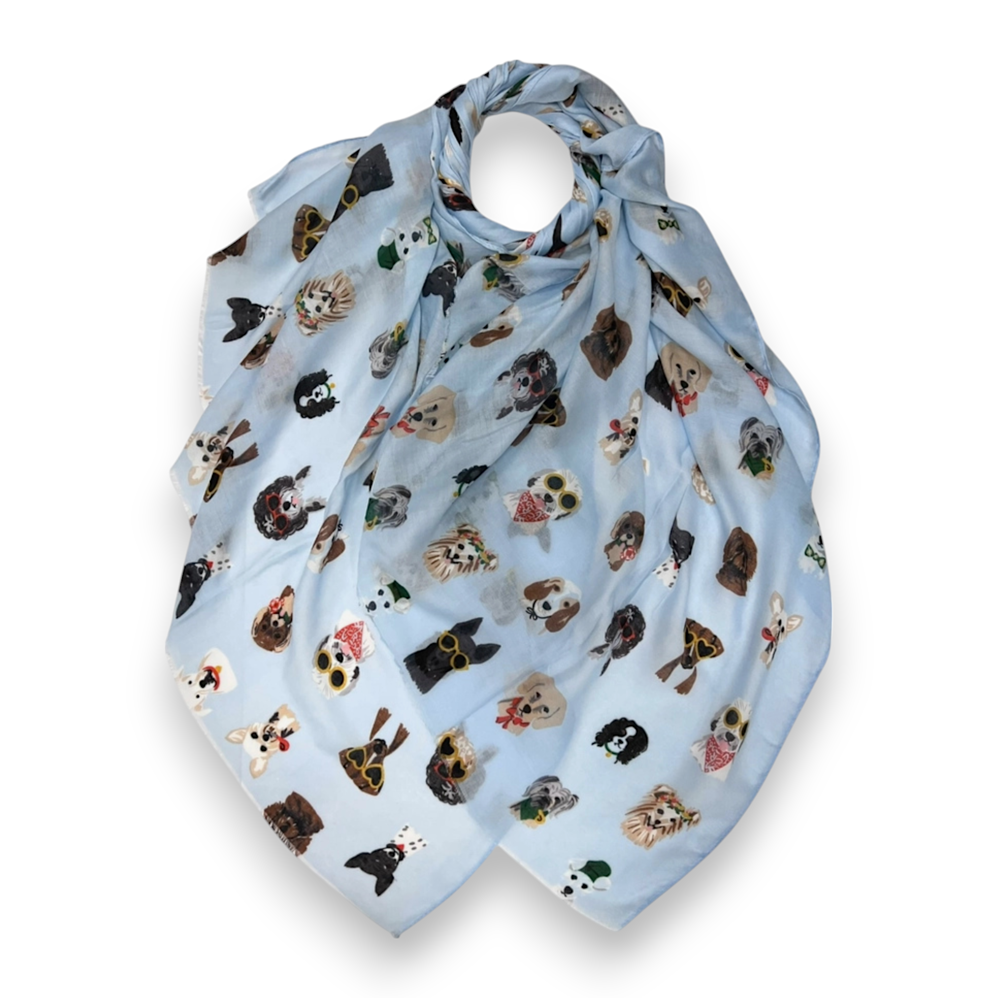 Lili Scarves (US Duty Free) - Vendita all'ingrosso Sciarpa - Donna - Sciarpa con stampa di cani estivi che indossano accessori4