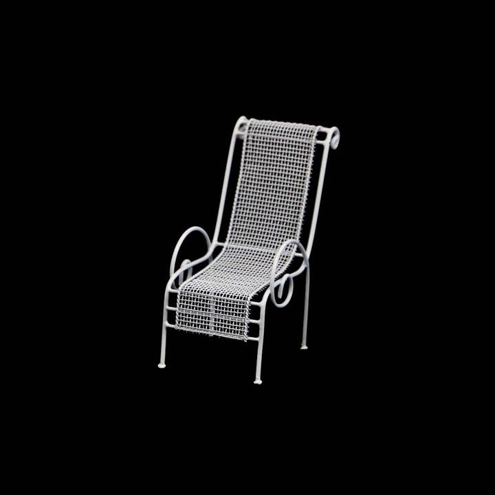 Home Kreation by KK dba Kraft Klub - Wholesale Outdoor Ornament/Decor - HANDMADE WIRE WHITE MINI LOUNGE CHAIR