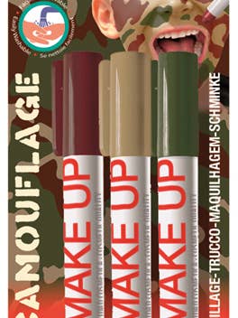 BLISTERVERPAKKING MET CAMOUFLAGE-MAKE-UPSTICKS MET 3 ZAKKEN voor wholesale door Graine Créative