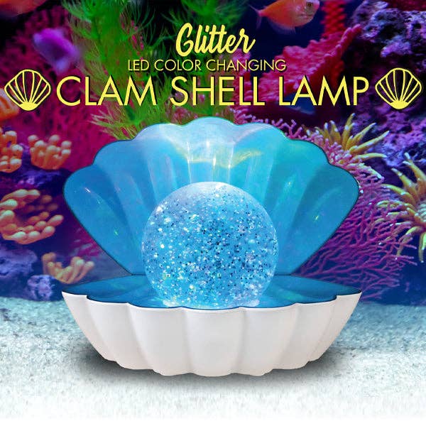 Showcase - Wholesale Accent/Desk Lamp - LED Color-Changing Clam Shell Glitter Lamp1