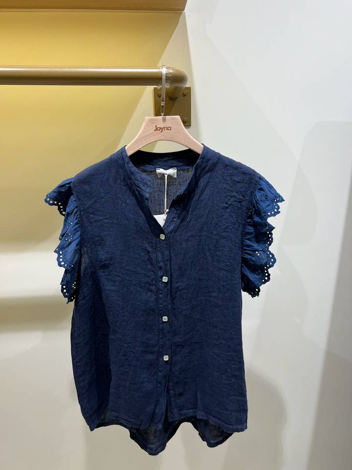 Joyna - Wholesale Button Down Shirt - Women's - C07785 FLYING LINEN SHIRT