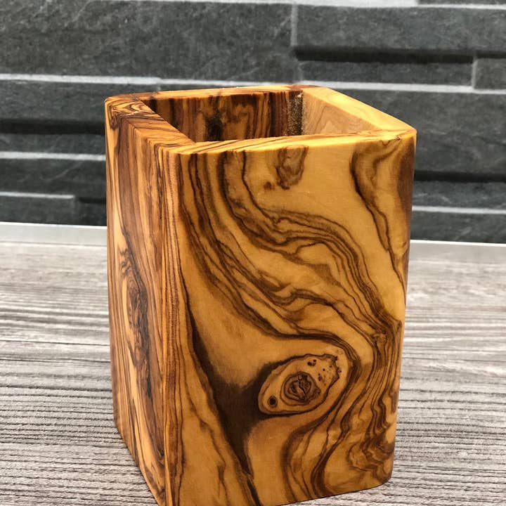 olivenholz-erleben - Wholesale Makeup Brush Set - Olive wood makeup brush holder3