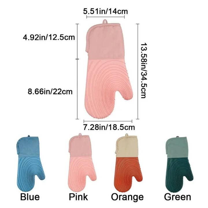 Kiyo Home - Wholesale Oven mitt/pot holder - Silicone Oven Mitts (Set of 2)3