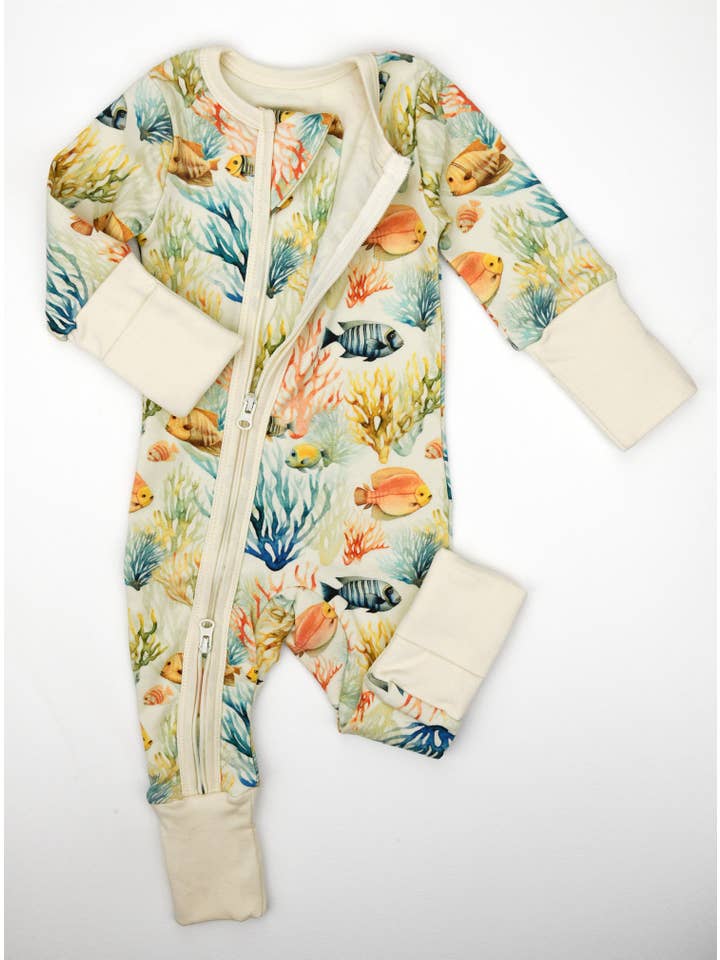 Earthy - Wholesale Sleepsuit - Baby - Organic Cotton Baby Pajamas 2-Way Zipper Sleeper, Pisces