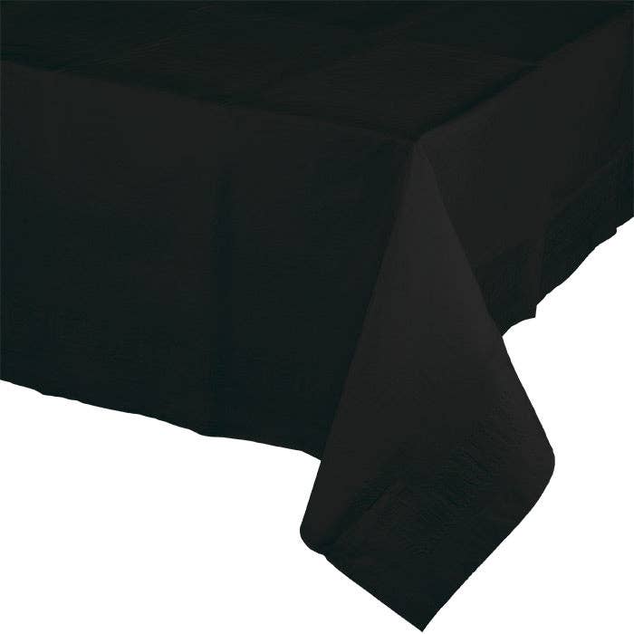 Black Velvet Paper Table Covers 54 inch x 108 inch, 1/Pkg for wholesale by Bulk Party Decor