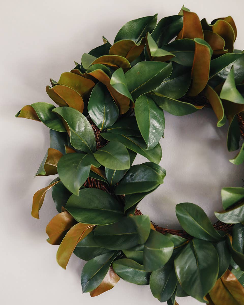 Prestige Botanicals - Vente Couronne - Couronne de magnolia artificielle 24 pouces2