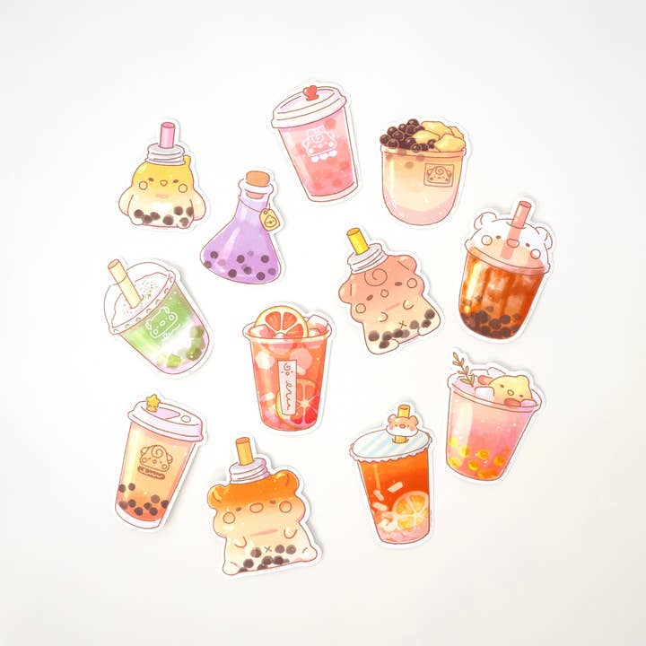 Studio Enon - Wholesale Sticker - Taro Milk Tea Sticker1