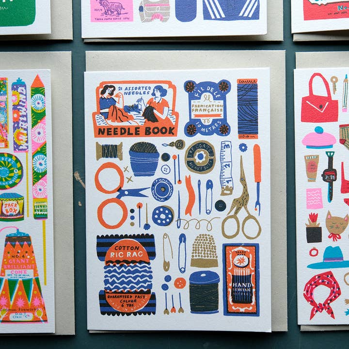 The Printed Peanut Homeware & Stationery - Wholesale Everyday greeting card - Sewing Collection A6 Card1