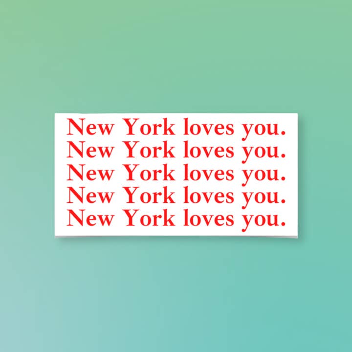 New York Loves You Sticker for wholesale by cards are cool.