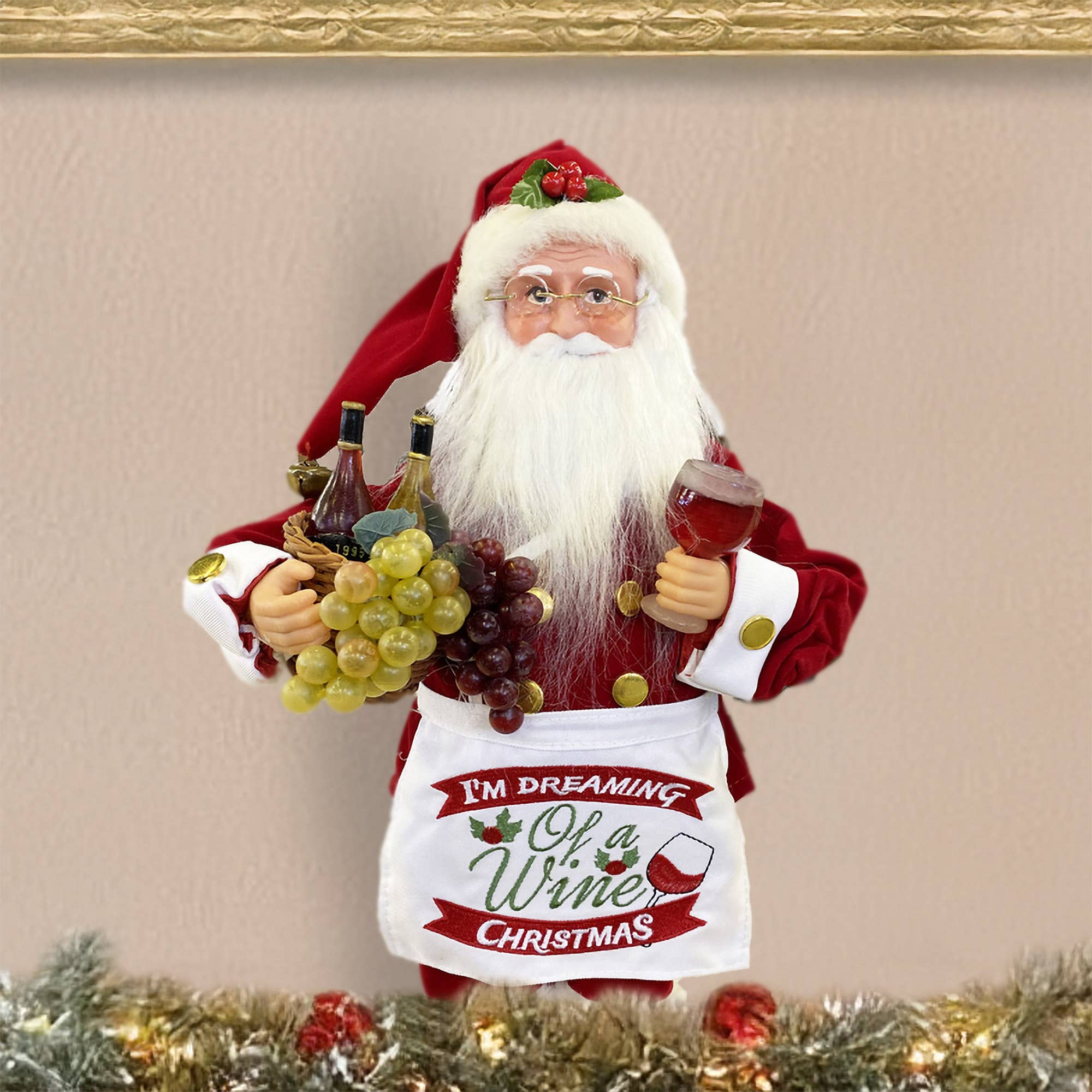 Santa’s Workshop Inc. - Wholesale Christmas Decoration - 15" Wine Christmas Claus5