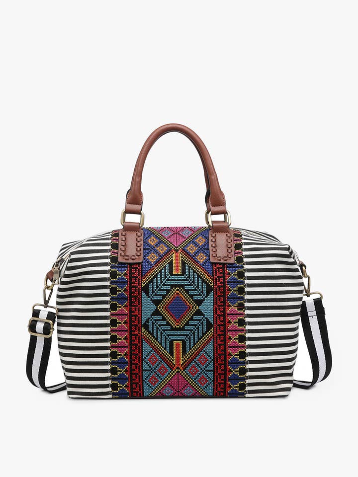 M2055 JoJo Two-Tone Satchel w/ Guitar Strap for wholesale by JNC RT (Jen & Co. Outlet)