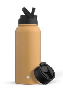 JoyJolt - Vente Bouteilles d'eau - Bouteille d'eau en acier inoxydable avec couvercle rabattable et paille de sport18