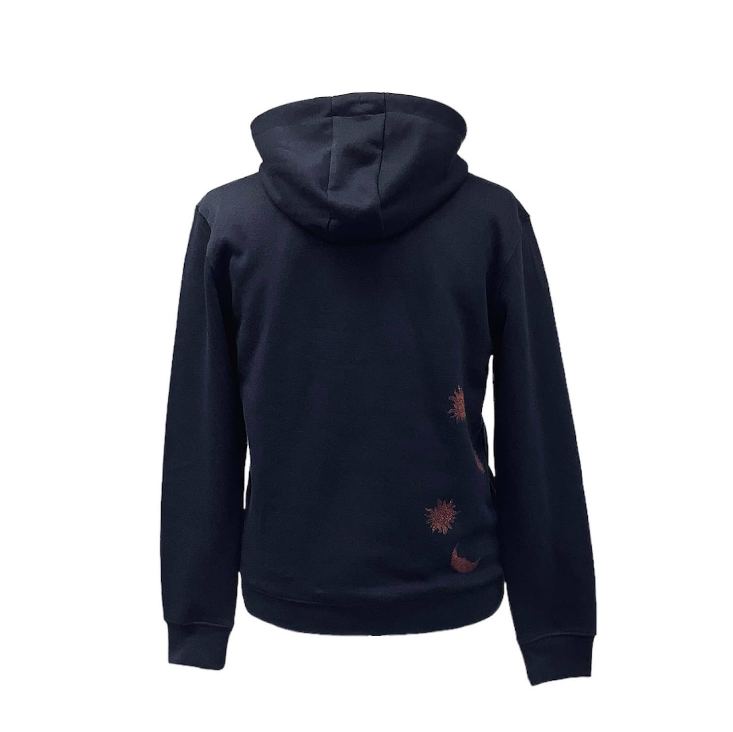 Impromptu Musé - Wholesale Hoodie - Unisex - Navy Sun and Moon Handprinted Graphic Art Hoodie2