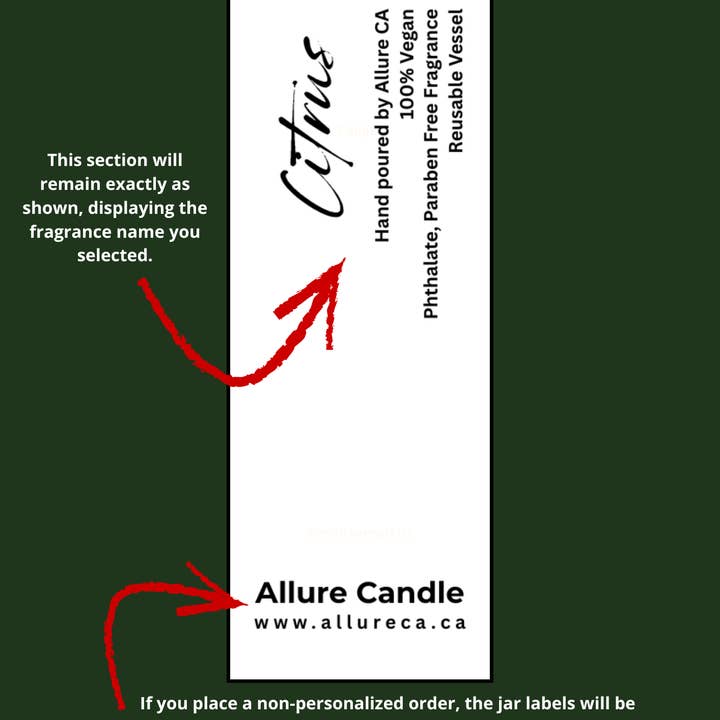 Allure CA - Wholesale Jar/Filled Candle - Personalized Soy Jar Candle | 8 oz Vegan Wax10