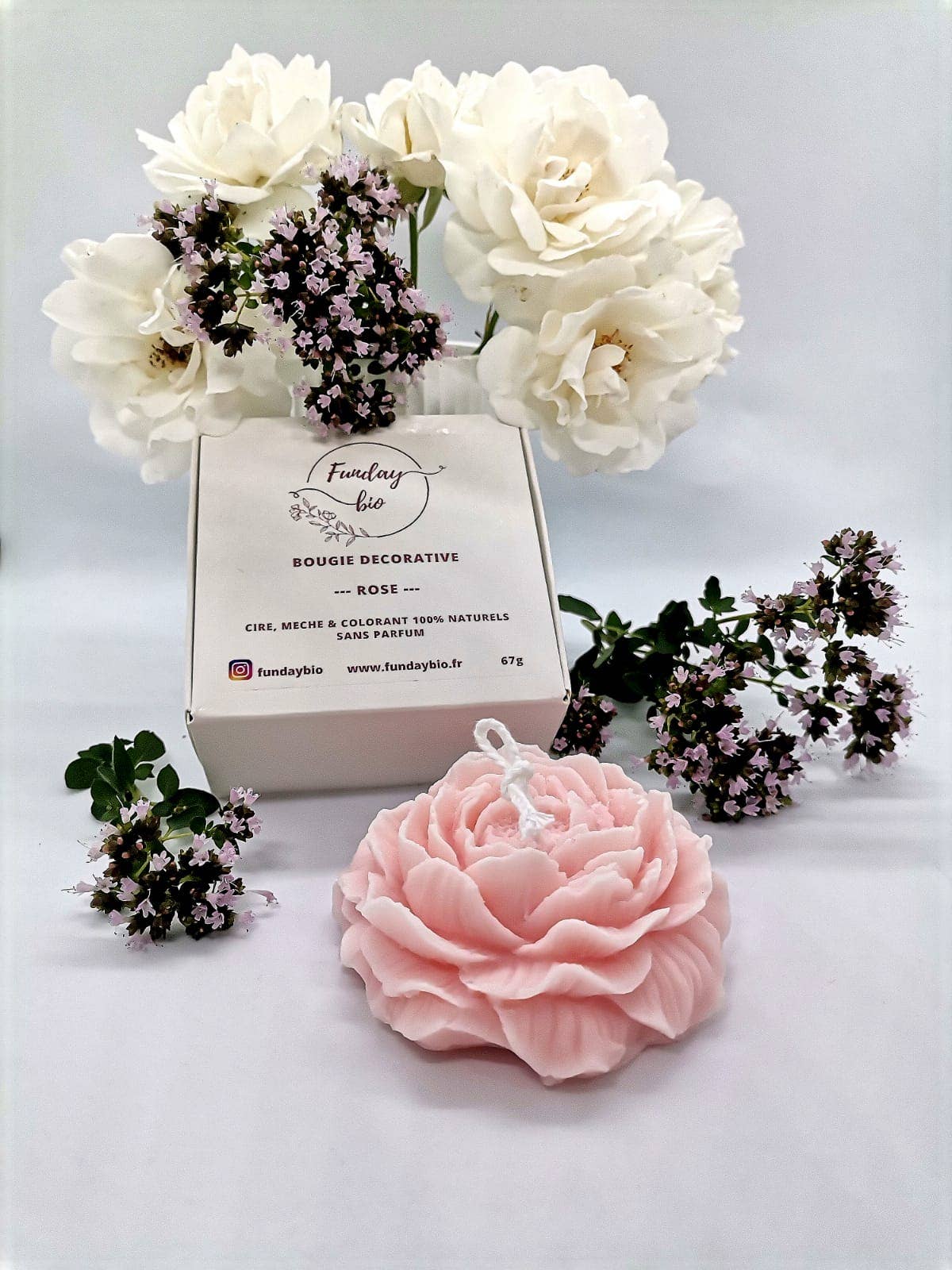 FUNDAYBIO - Wholesale Novelty Candle - 67g Vegetable Rose Decorative Candle1