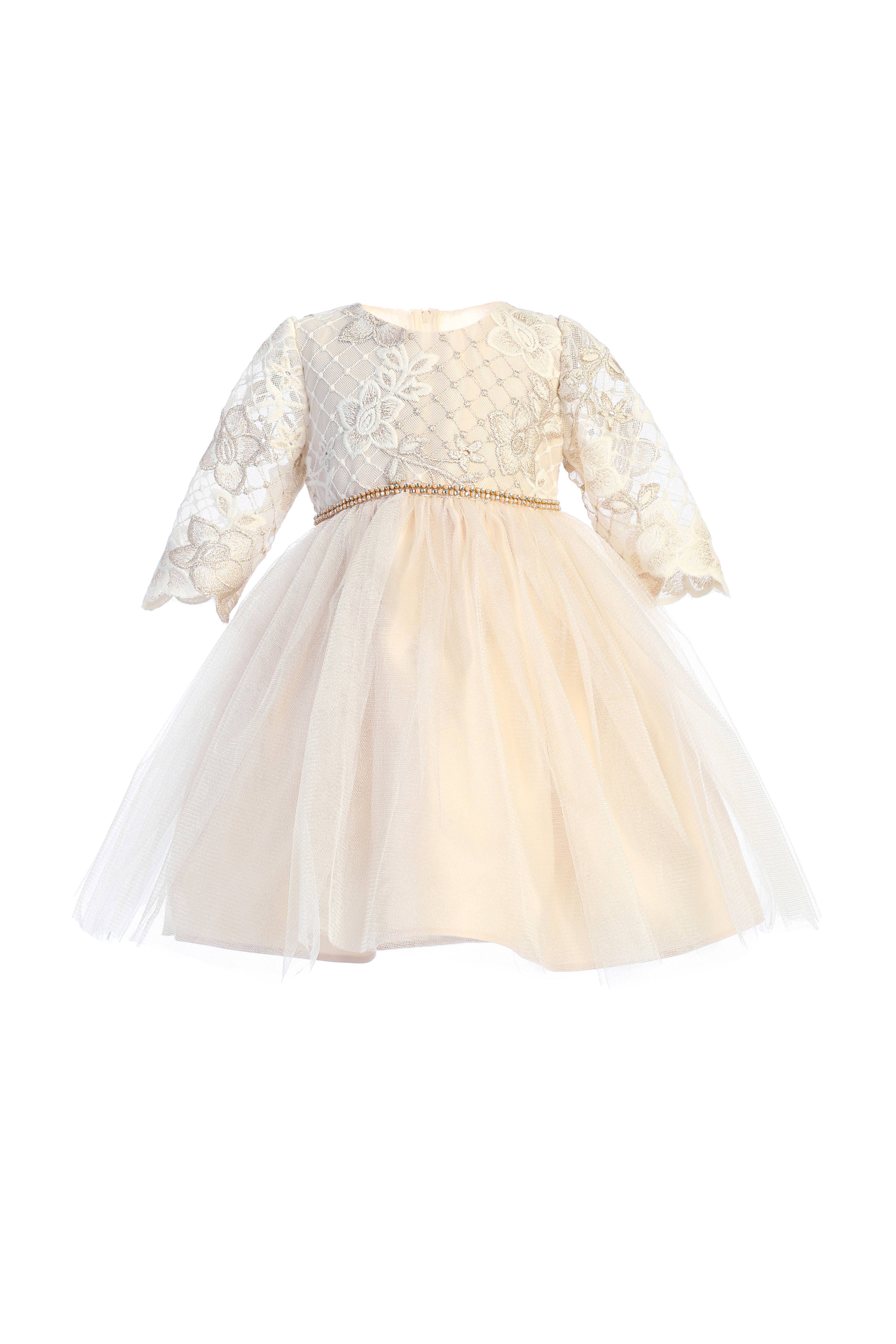Sweet Kids, Inc. – wholesale Dress – Kids – SK871 - lattice embroidered lace with satin & crystal tulle3