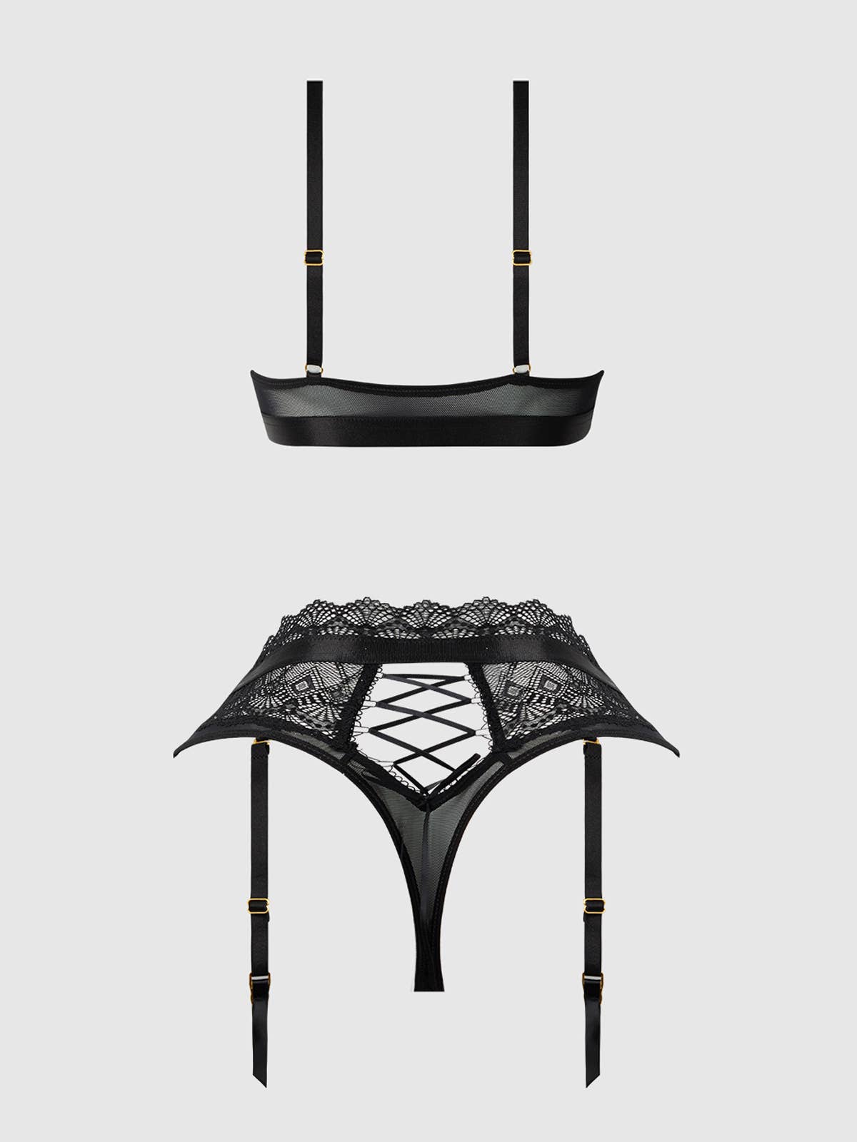 House of Desire – wholesale Underkläder - Dam – VIVIENNE SPETS & MIKRO BH & STRINGTROSA SET7