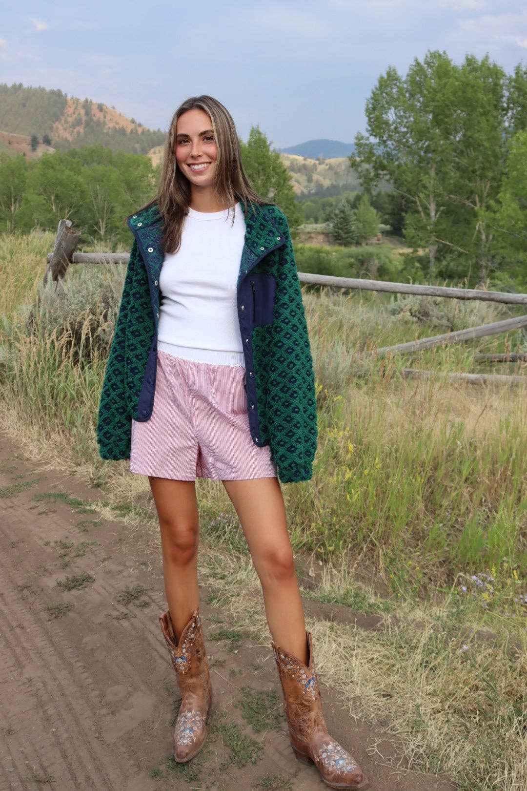 Midnight Lunch – Blusão - Mulher por atacado – Casaco Teton | Azul Marinho + Verde4