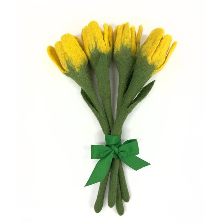 Flores de Fieltro Hechas a Mano Humble Hilo, 4 Flores de Tulipán para venta al por mayor de Humble Hilo