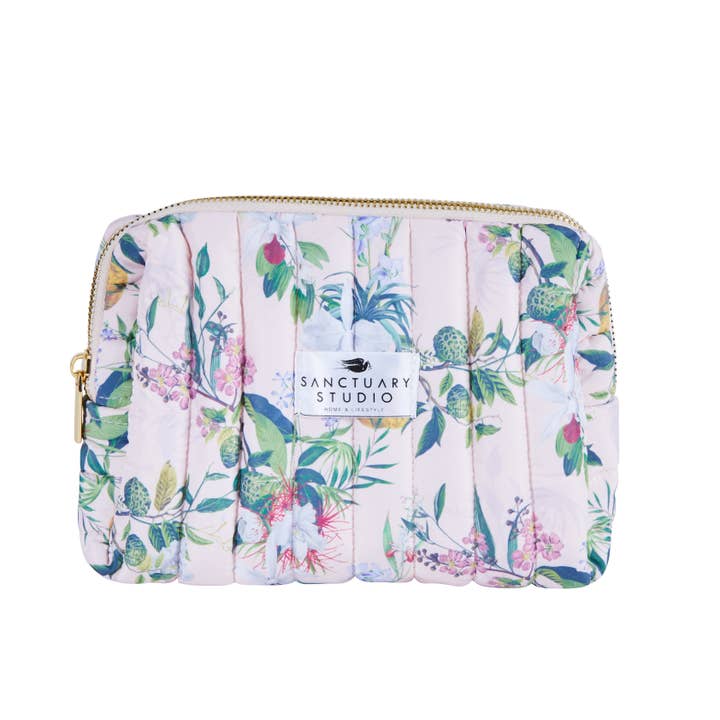Sanctuary Studio - Wholesale Make-up/cosmetic bag - Cherie Quilted Cosmetic Bag-Pink Floral2