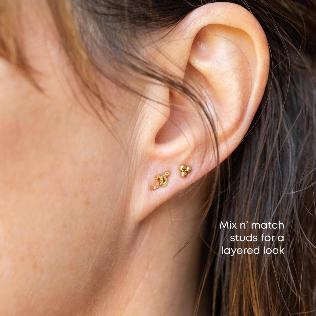 SoulKu – Engroshandel Smykkesæt – Guld Slange Ørestikker & Sort Agat Skål Gavesæt3