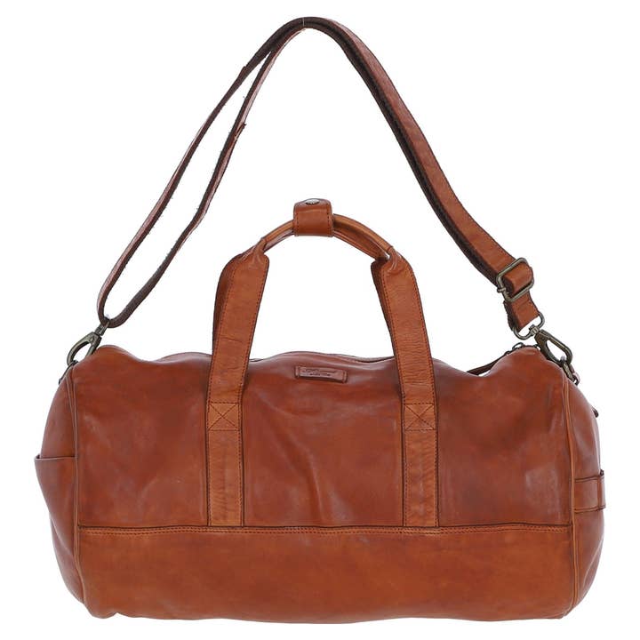 Ashwood Unisex Barrel Gym Bag Tan: d-96 for wholesale by Ashwood Leather