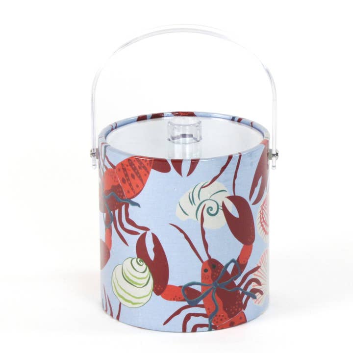 Rock Lobster Blue Bow 3-Quart Acrylic Ice Bucket for wholesale by Madcap Cottage