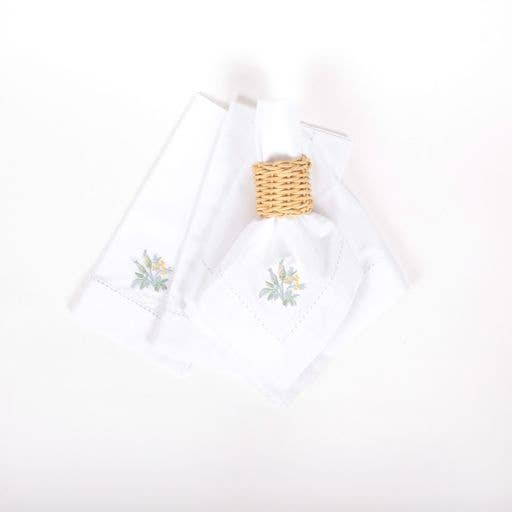 8 Oak Lane - Wholesale Dinner & Cloth Napkin - Garden Bud Embroidered Dinner Napkin Set1