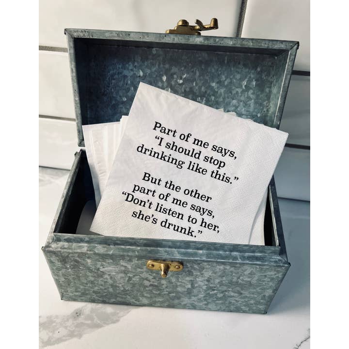 ellembee gift - Vendita all'ingrosso Tovagliolo monouso - Una parte di me dice, dovrei smettere di bere tovaglioli da cocktail4