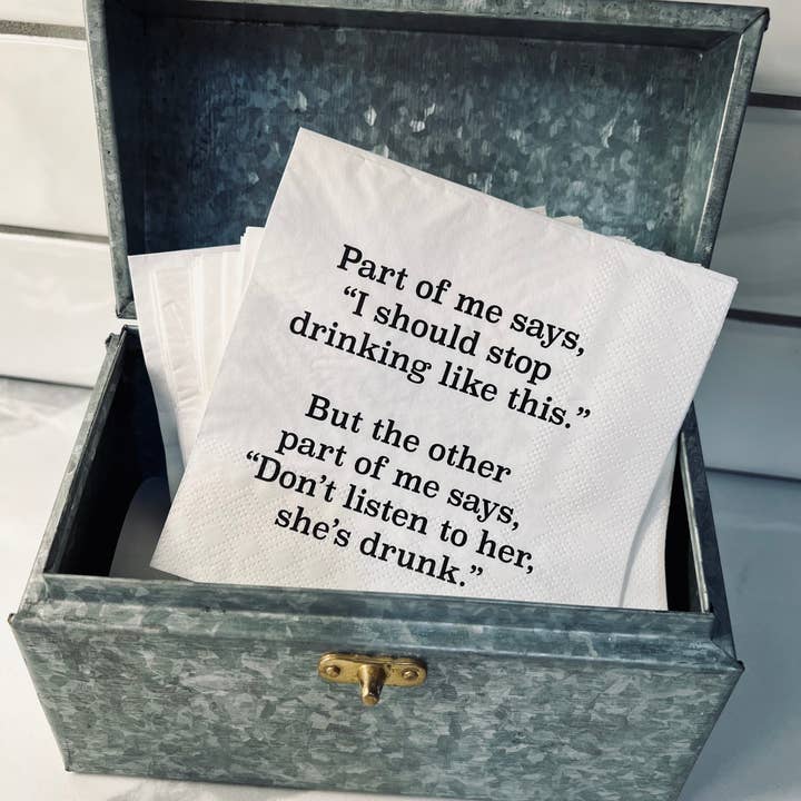 ellembee gift - Wholesale Disposable Napkin - Part of me says, I should stop drinking Cocktail Napkins
