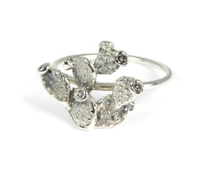 A Wild Violet – Anel de cocktail/declaração por atacado – Anel de cacto de pera espinhosa3